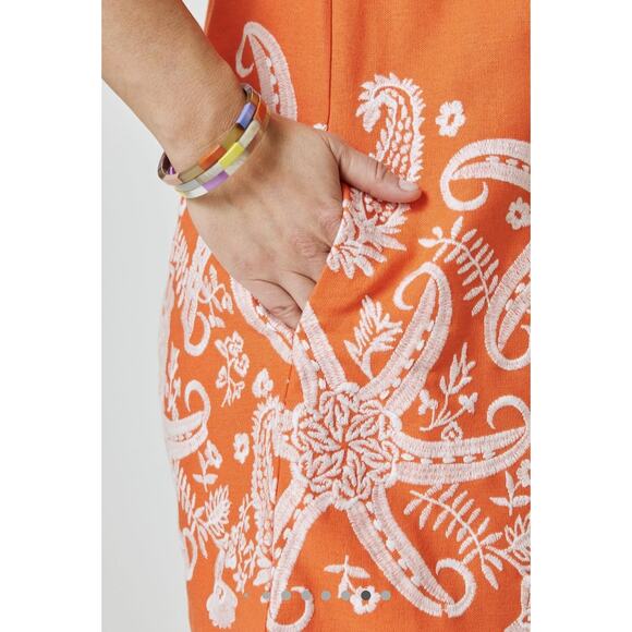 Maeve Anthropologie Dress Women 4 Embroidered Starfish Linen Viscose Boho Resort - Picture 6 of 10